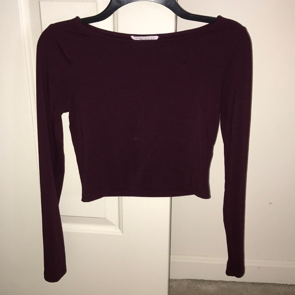 Μaroon Crop Top